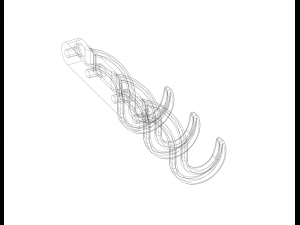 Plastic Triple Wall Hook 3Dプリントモデル