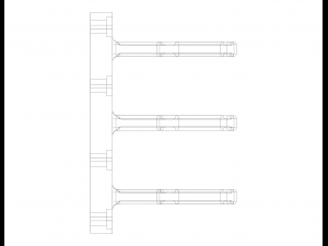 Plastic Triple Wall Hook 3Dプリントモデル