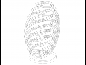 Hexagon Geometric Spring Art Model Cetak 3D