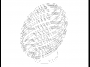 Hexagon Geometric Spring Art Model Cetak 3D