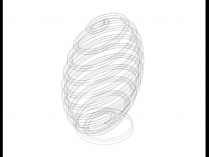 Hexagon Geometric Spring Art Model Cetak 3D