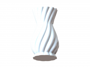 White Plastic Decorative Vase Model do druku 3D