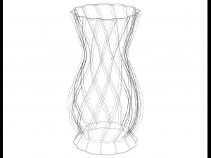 White Plastic Decorative Vase Model do druku 3D
