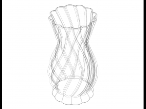 White Plastic Decorative Vase Model do druku 3D