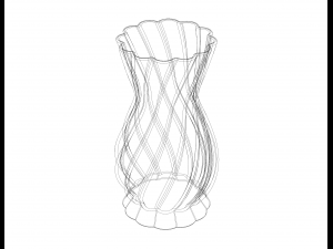 White Plastic Decorative Vase Model do druku 3D