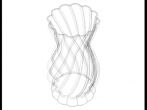 White Plastic Decorative Vase Model do druku 3D