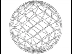 Wireframe Shape Geo Complex Twisted Sphere 3D Print Model