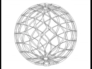 Wireframe Shape Geo Complex Twisted Sphere 3D Print Model