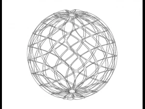 Wireframe Shape Geo Complex Twisted Sphere 3D Print Model