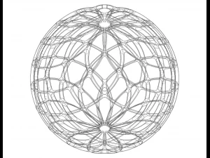 Wireframe Shape Geo Complex Twisted Sphere 3D Print Model