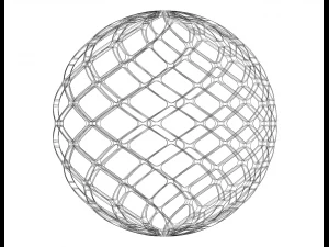 Wireframe Shape Geo Complex Twisted Sphere 3D Print Model