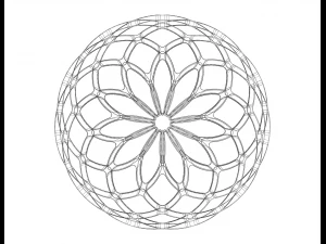 Wireframe Shape Geo Complex Twisted Sphere 3D Print Model