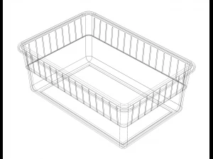 Caja de almacenamiento apilable Capacidad 1 litro Modelo de impresión 3D