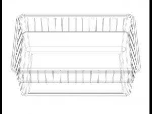 Caja de almacenamiento apilable Capacidad 1 litro Modelo de impresión 3D