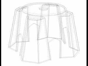 Plastic Stool Small Bench 3D प्रिंट मॉडल