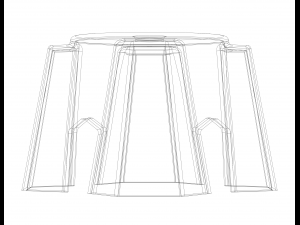 Plastic Stool Small Bench 3D प्रिंट मॉडल