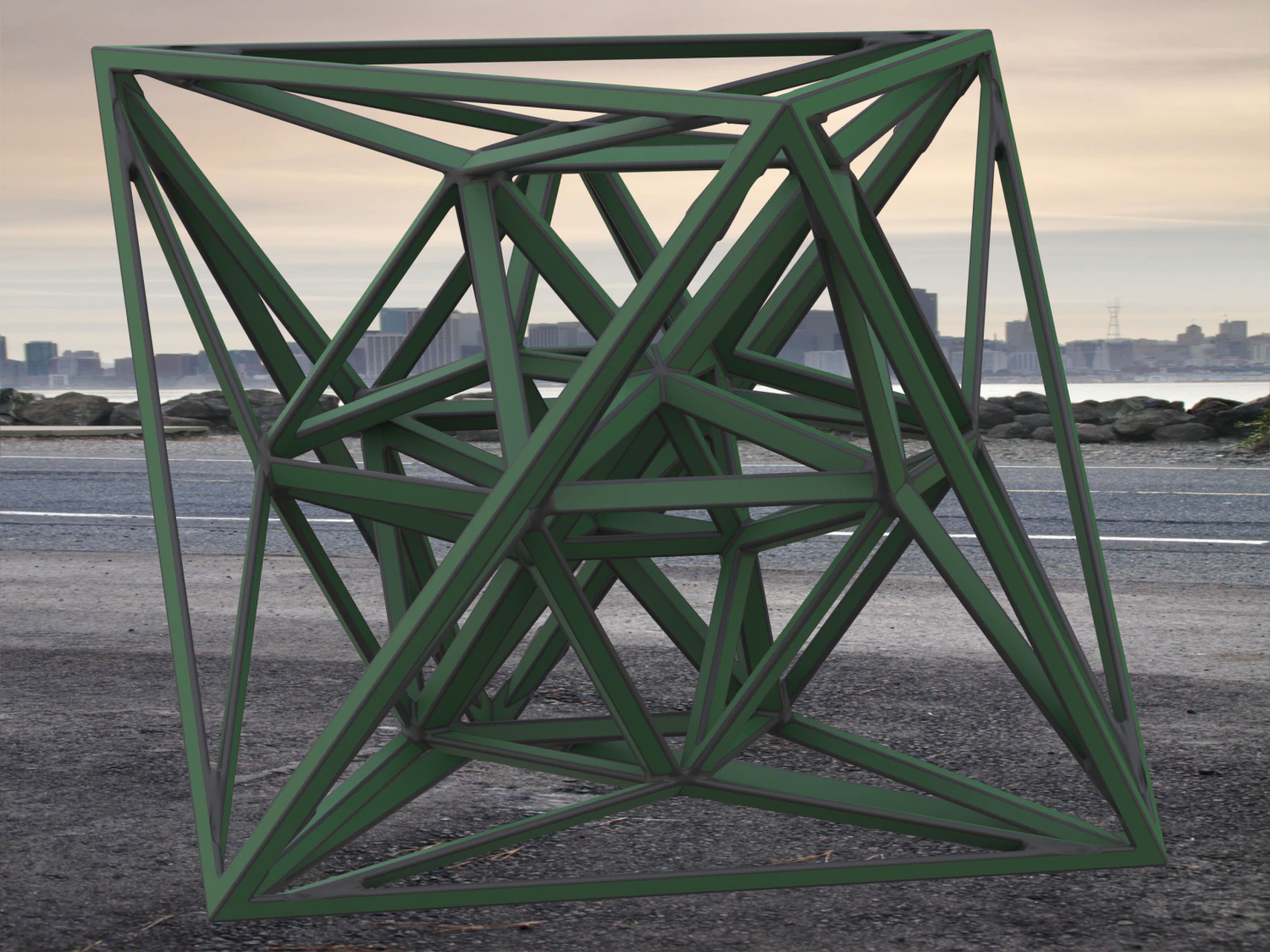 Wireframe Shape Geometric 24-Cell 3D Print Model .c4d .max .obj .3ds .fbx .stl .blend 