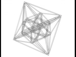 Wireframe Shape Geometric 24-Cell 3D Print Model