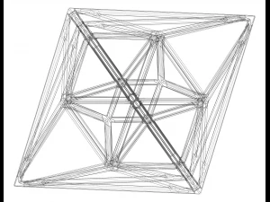 Wireframe Shape Geometric 24-Cell 3D Print Model