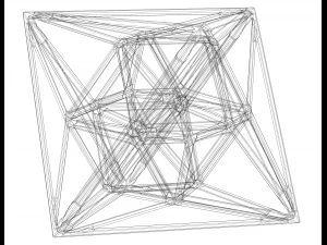 Wireframe Shape Geometric 24-Cell 3D Print Model
