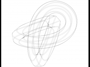 Wireframe Shape Hexagonal Trefoil Knot 3D 打印模型
