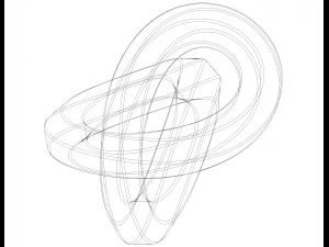 Wireframe Shape Hexagonal Trefoil Knot 3D Print Model