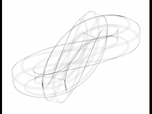 Wireframe Shape Hexagonal Trefoil Knot 3D 打印模型