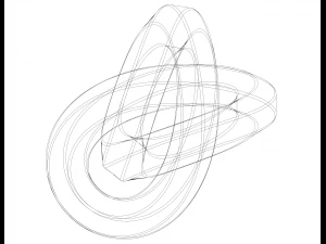 Wireframe Shape Hexagonal Trefoil Knot 3D Print Model