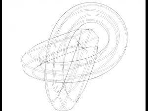 Wireframe Shape Hexagonal Trefoil Knot 3D Print Model