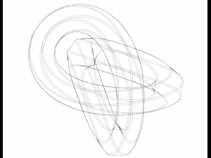 Wireframe Shape Hexagonal Trefoil Knot 3D 打印模型