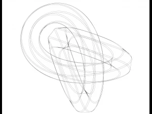 Wireframe Shape Hexagonal Trefoil Knot 3D Print Model