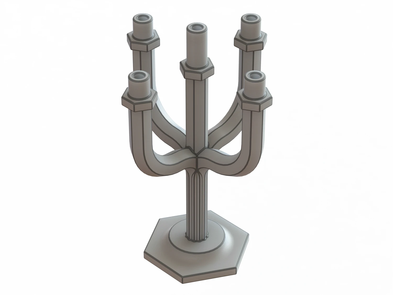 Hexagonal Candle Tree Holders 3D Print Model .c4d .max .obj .3ds .fbx .stl .blend 