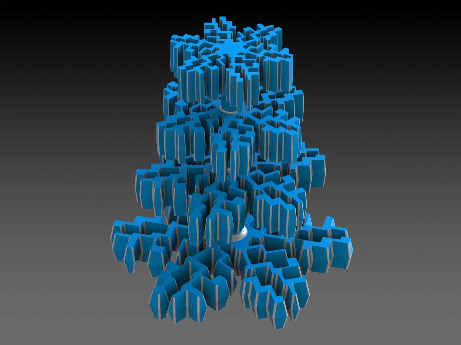 Plastic Snowflake Tree 3D Print Model .c4d .max .obj .3ds .fbx .stl .blend 
