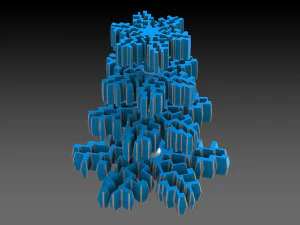 塑料雪花树 3D 打印模型