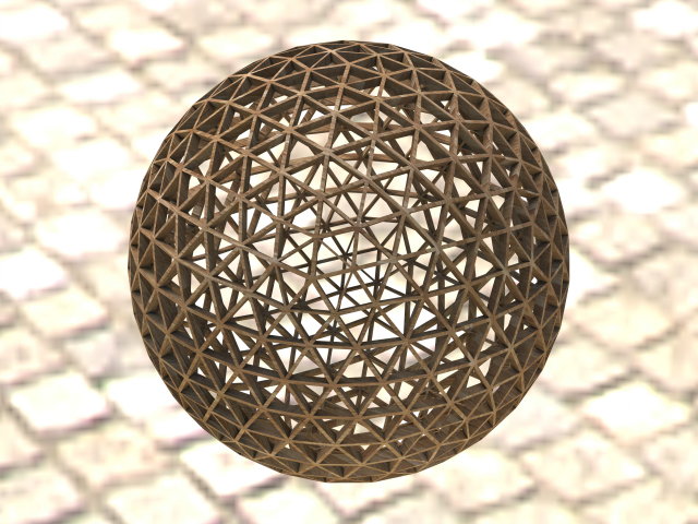 Wireframe Shape Frequency Geodesic Sphere 3Dプリントモデル .c4d .max .obj .3ds .fbx .stl .blend 