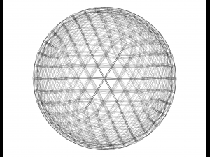 Wireframe Shape Frequency Geodesic Sphere 3Dプリントモデル