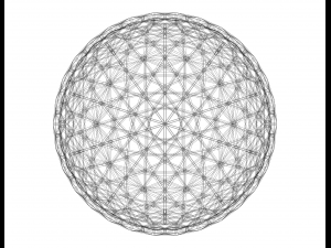 Wireframe Shape Frequency Geodesic Sphere 3Dプリントモデル