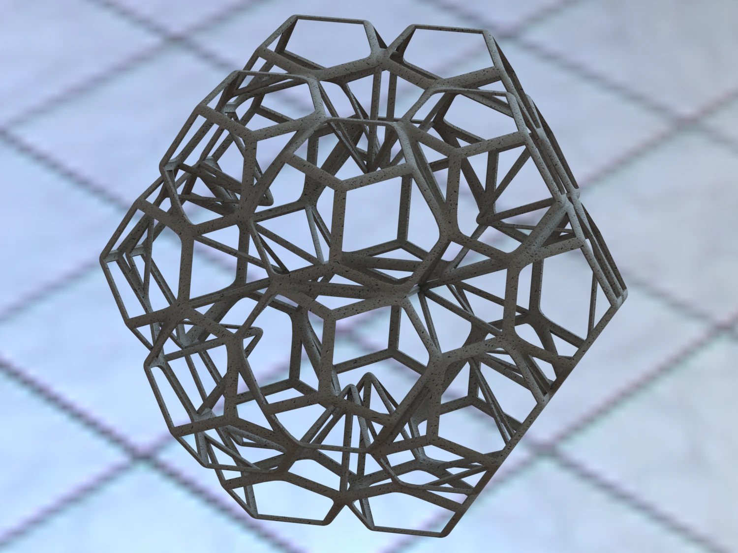 Wireframe Shape Penta Flake Dodecahedron 3D Print Model .c4d .max .obj .3ds .fbx .stl .blend