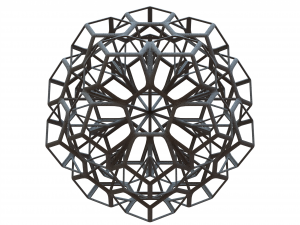 Wireframe Shape Penta Flake Dodecahedron Model Cetak 3D