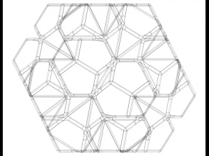 Wireframe Shape Penta Flake Dodecahedron 3D Print Model