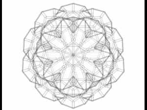 Wireframe Shape Penta Flake Dodecahedron Model Cetak 3D