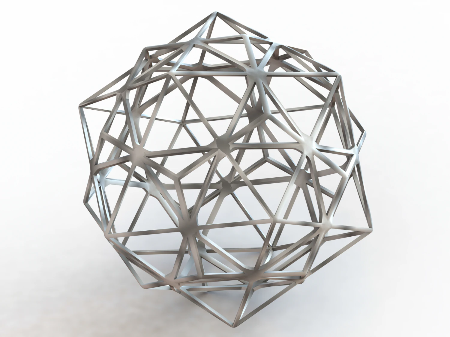 Wireframe Shape Compound of Dodecahedron and Icosahedron 3D Print Model .c4d .max .obj .3ds .fbx .stl .blend 