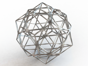 Wireframe Shape Compound of Dodecahedron and Icosahedron 3D प्रिंट मॉडल