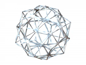 Wireframe Shape Compound of Dodecahedron and Icosahedron 3D Print Model