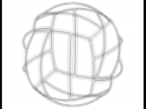Wireframe Shape Geometric Volley Ball Model do druku 3D