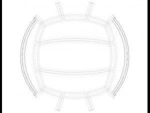 Wireframe Shape Geometric Volley Ball Model do druku 3D