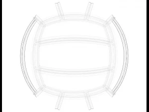 Wireframe Shape Geometric Volley Ball 3D Print Model