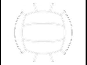 Wireframe Shape Geometric Volley Ball Model do druku 3D