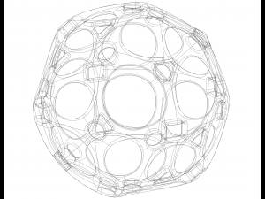 Wireframe Shape Geometric Holes Pattern Ball 3D-printmodel