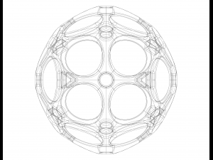 Wireframe Shape Geometric Holes Pattern Ball 3D-printmodel